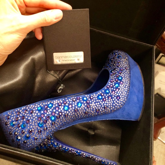 Gianmarco Lorenzi blue crystal heels 38 - Picture 7 of 16